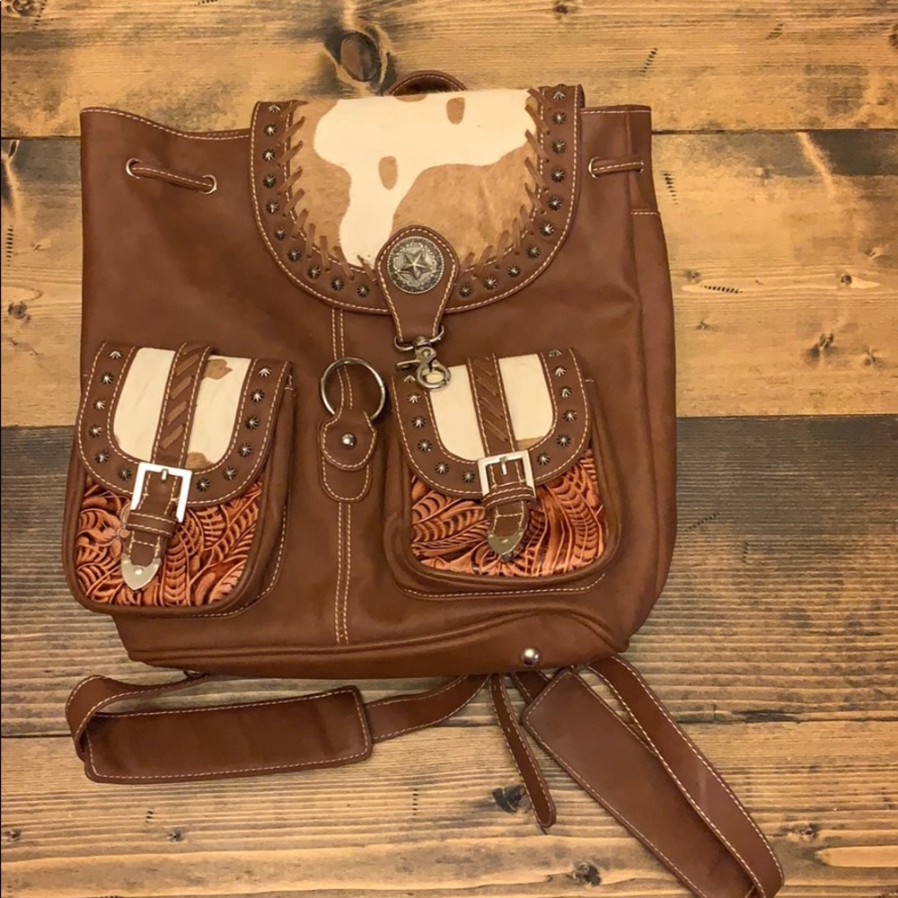 Genuine Cowhide Leather backpack in GREAT SHAPE